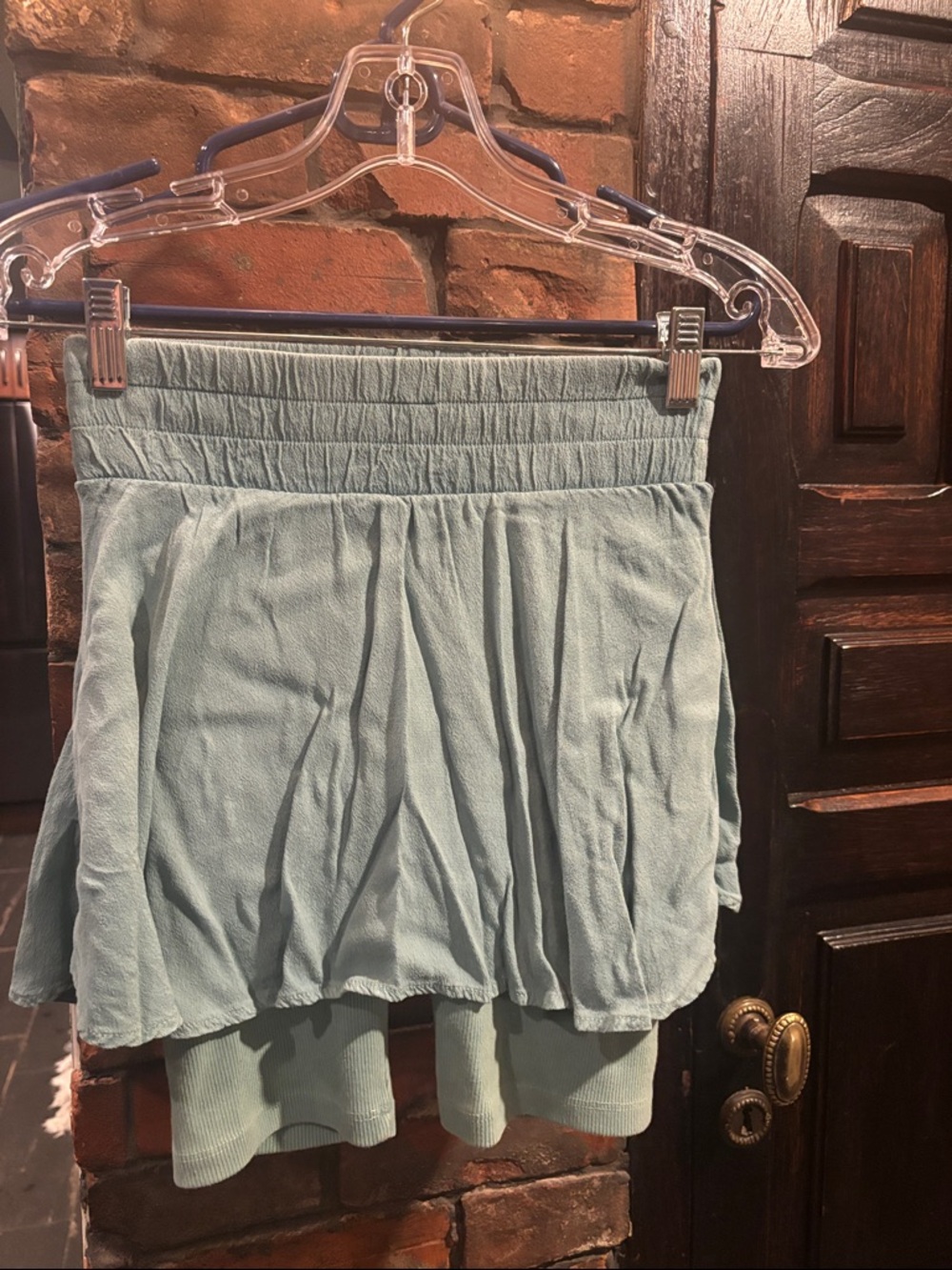 Light Blue Layered Skirted Shorts